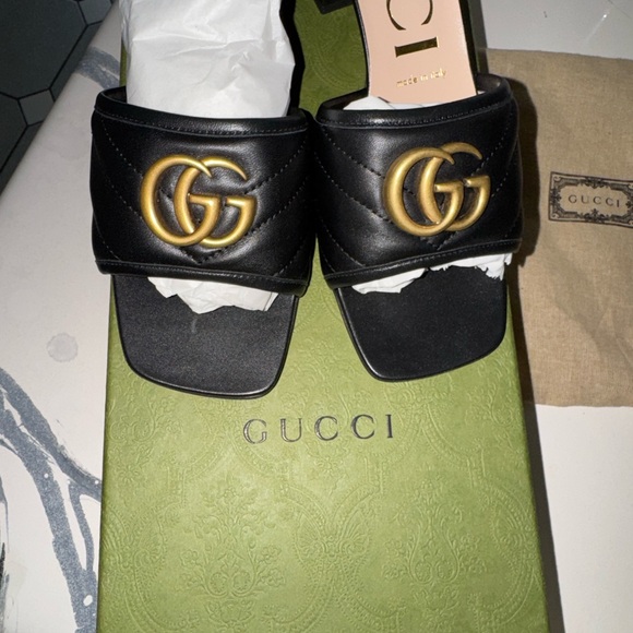NEW GUCCI Nappa charlott sandal NERO - Picture 7 of 11